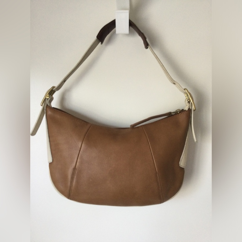 Vintage Coach Y2K Shoulder Bag Brown Leather Fortune Cookie 9214 Hobo Handbag - Picture 5 of 16